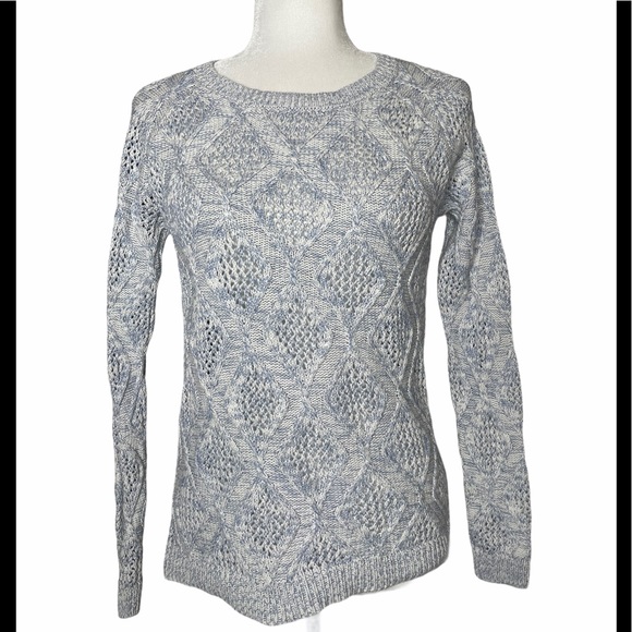Sonoma Cotton Marled Diamond Cable Knit Sweater